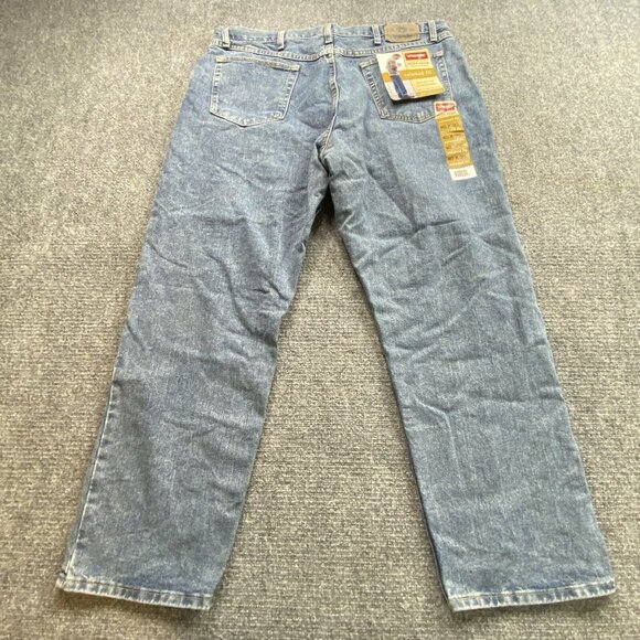 Wrangler Five Star Premium Jeans Mens 40x30 Blue Demin Relaxed Fit Straight Leg - Picture 2 of 10
